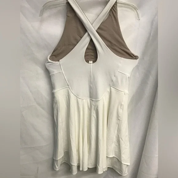 Lululemon Court Crush Tennis Dress White Built in Bra Size 10 - Picture 4 of 8